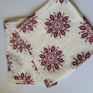 VHC 100% cotton cream and burgundy mandala shower curtain print